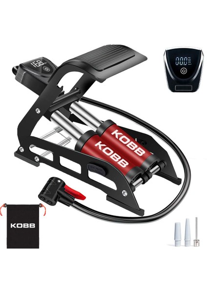 KB5402D Çift Pistonlu Dokunmatik Dijital Basınç Göstergeli Ayak Pompası + Taşıma Kılıfı