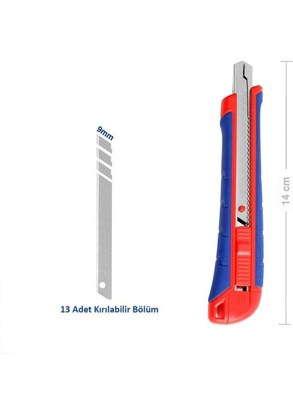 WP212008 9mm Ağır Hizmet Paslanmaz Çelik Kasa Maket Bıçağı