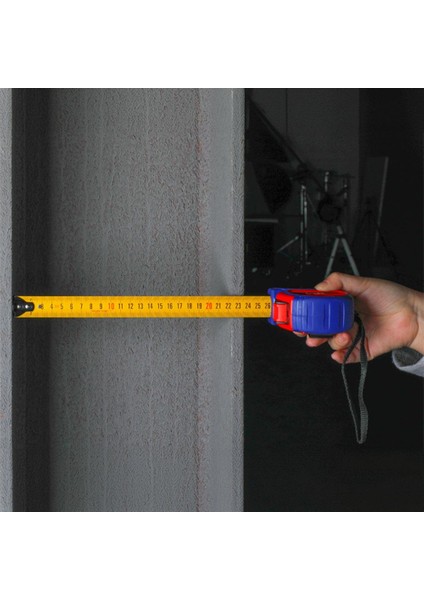 WP261044 8MX25MM Naylon Kaplama Sarı Çift Taraflı Manyetik Çelik Şerit Metre