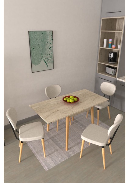 Deniz Sandalye Avanos Ahşap Mdf Kanatlı Mutfak Masası Takımı - 70 x 70+70 cm fiyatları