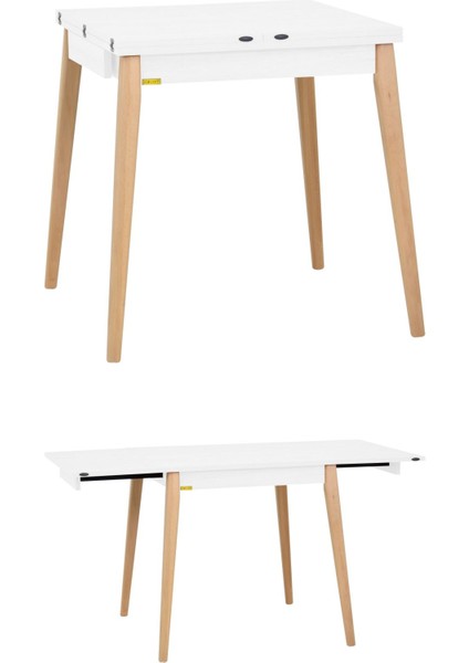 Deniz Sandalye Avanos Ahşap Mdf Kanatlı Mutfak Masası Takımı - 70 x 70+70 cm fırsatları