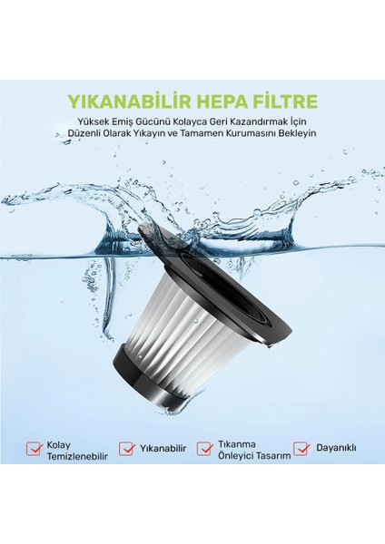 KBV12F 12V Araç Süpürgesi Için Yedek Hepa Filtre