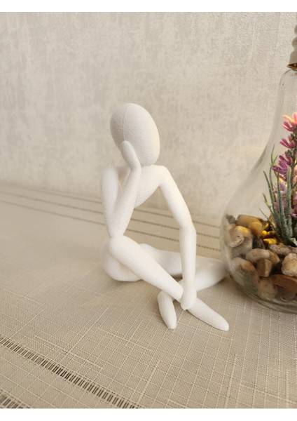 Düşünceli Iskandinav Tarzı Biblo Heykel Figür Dekor Dekorasyon 3D 3 Boyutlu Altındal Home