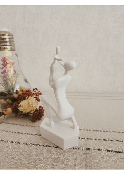 Anne ve Bebek Modeli Iskandinav Tarzı Biblo Heykel Figür Dekor Dekorasyon 3D 3 Boyutlu Altındal Hom indirimleri