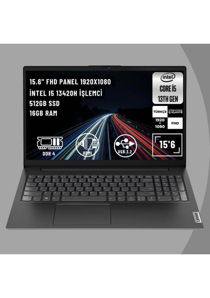 V15 G4 Iru Intel Core I5-13420H 16GB 512GB SSD 15.6" Fhd Freedos +Orjnal Lenovo Sırt Çantası Hediye (Kadıköy Hobi ) fiyatları