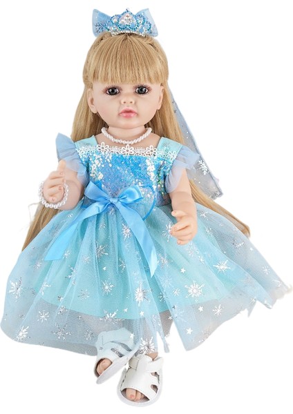 Simülasyon Bebek 55CM Giydirme Kız Çocukları Için Doğum Günü Hediyesi Oyuncaklar (Yurt Dışından)