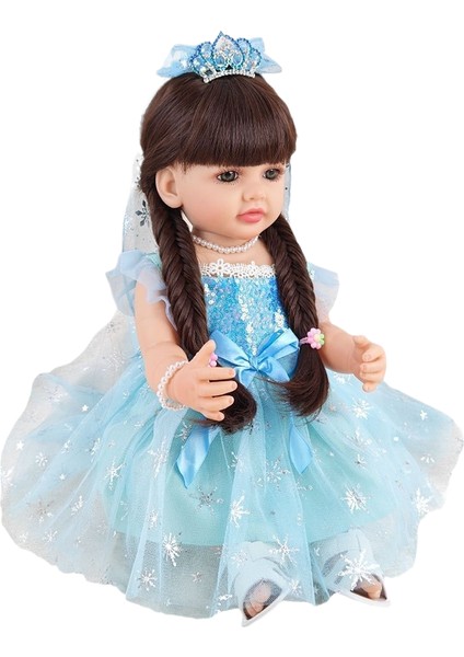 Simülasyon Bebek 55CM Giydirme Kız Çocukları Için Doğum Günü Hediyesi Oyuncaklar (Yurt Dışından)