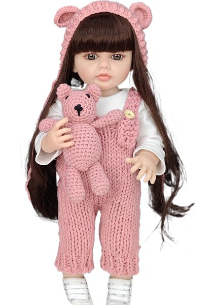 Simülasyon Bebek 55CM Giydirme Kız Çocukları Için Doğum Günü Hediyesi Oyuncaklar (Yurt Dışından)