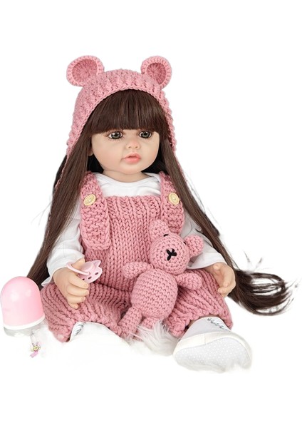 Simülasyon Bebek 55CM Giydirme Kız Çocukları Için Doğum Günü Hediyesi Oyuncaklar (Yurt Dışından)