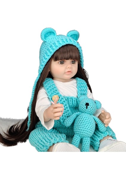 Simülasyon Bebek 55CM Giydirme Kız Çocukları Için Doğum Günü Hediyesi Oyuncaklar (Yurt Dışından)