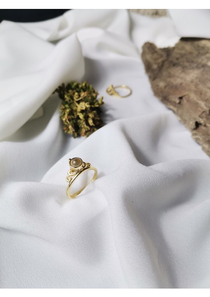 Kadın Gold Renk Moonlight Pearl 316L Çelik Ayarlanabilir Yüzük fiyatları
