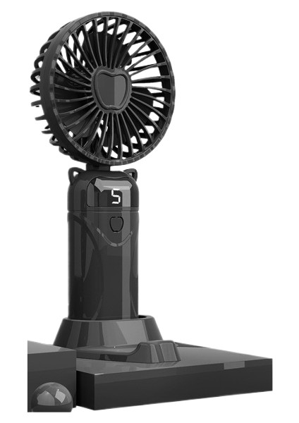 Taşınabilir Fan Taşınabilir Katlanabilir Küçük Fan Dijital Ekran USB Şarj Masaüstü Küçük Elektrikli Fan (Yurt Dışından)