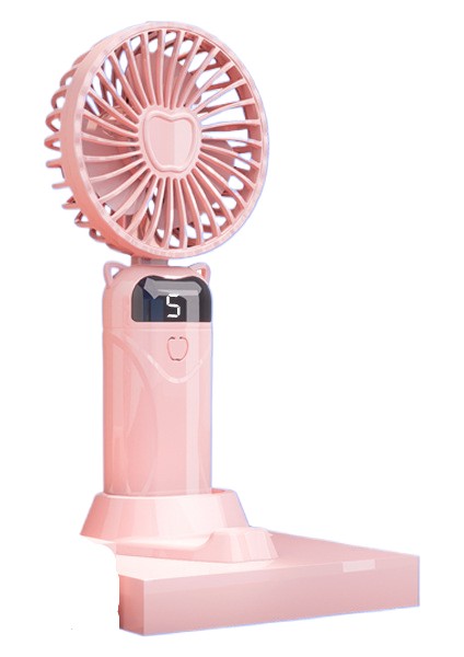 Taşınabilir Fan Taşınabilir Katlanabilir Küçük Fan Dijital Ekran USB Şarj Masaüstü Küçük Elektrikli Fan (Yurt Dışından)