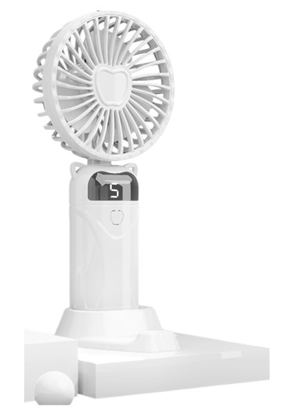 Taşınabilir Fan Taşınabilir Katlanabilir Küçük Fan Dijital Ekran USB Şarj Masaüstü Küçük Elektrikli Fan (Yurt Dışından)