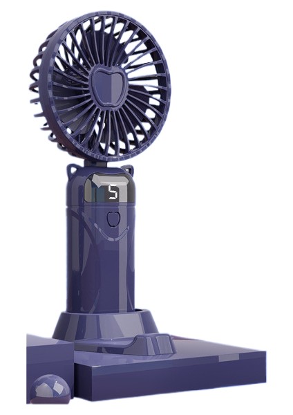Taşınabilir Fan Taşınabilir Katlanabilir Küçük Fan Dijital Ekran USB Şarj Masaüstü Küçük Elektrikli Fan (Yurt Dışından)