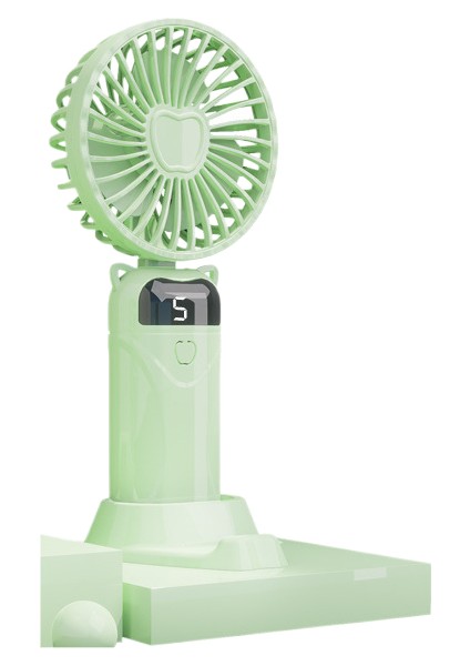 Taşınabilir Fan Taşınabilir Katlanabilir Küçük Fan Dijital Ekran USB Şarj Masaüstü Küçük Elektrikli Fan (Yurt Dışından)