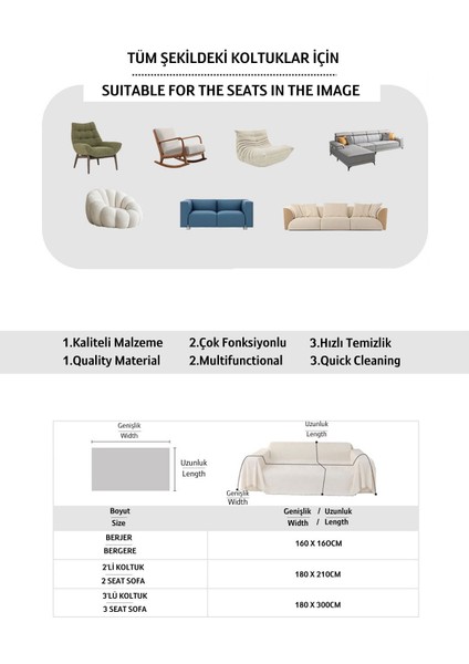 Natural Koyukahve Koltuk Örtüsü | Koltuk Şalı 180X210 Pamuk modelleri