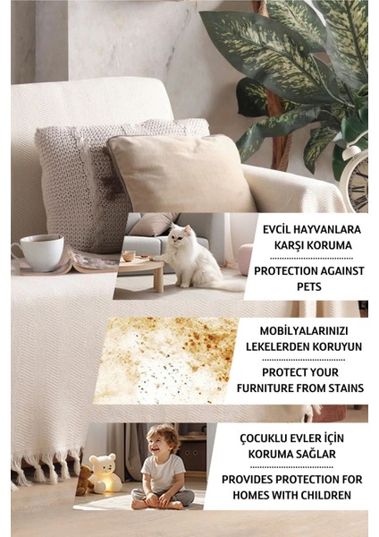 Natural Koyukahve Koltuk Örtüsü | Koltuk Şalı 180X210 Pamuk fırsatları