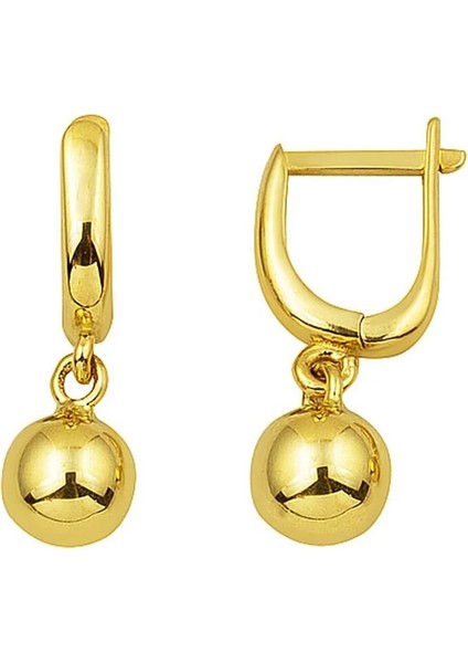 Sallantılı 14 Ayar Altın Top Küpe KP129