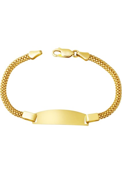 Örgü Zincir 14 Ayar Altın Çocuk Künyesi KUN09