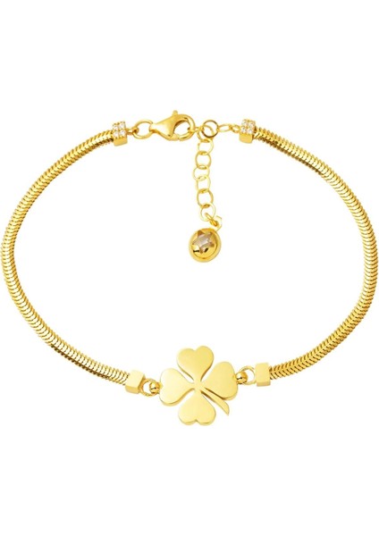 Yonca Alıntılı Balık Sırtı Italyan Zincir Bileklik BIL07