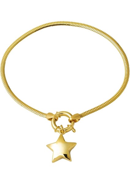 Yıldız Sallantılı Balık Sırtı Zincir Bileklik BIL10