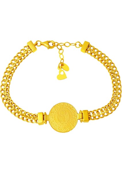 2 Sıra Halka Zincirli Çeyrek Bileklik BIL58