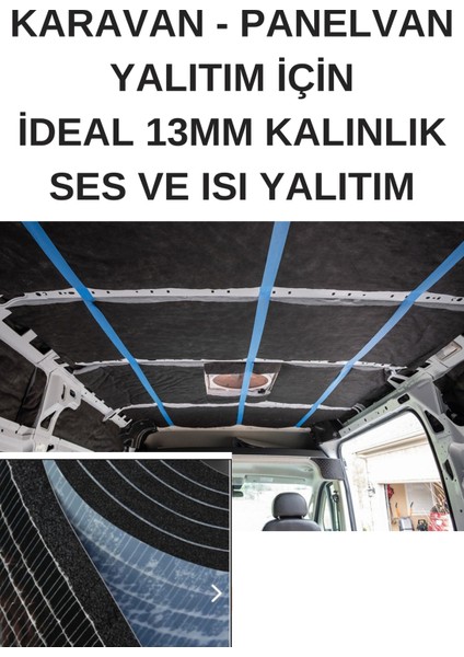 13 mm -100X100 cm Kendinden Yapışkan Kauçuk Oto Karavan-Panelvan Isı ve Ses Yalıtım Tekne Konteyner