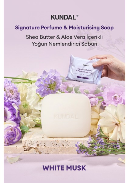 Yoğun Nemlendirici Sabun KUNDAL Signature Perfume & Moisturizing Soap (White Musk) 100gr