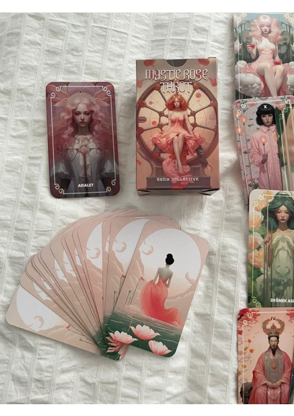 Mystic Rose Tarot Destesi ve Başlangıç Tarot Kitabı modelleri