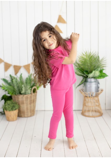 Alt Üst Pamuklu Çocuk Takım (Tişört-Uzun Tayt)