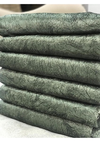 Koltuk Çekyat Örtüsü Haki Damar Desenli Kaymaz Taban Süngerli Üst Kumaş Kadife