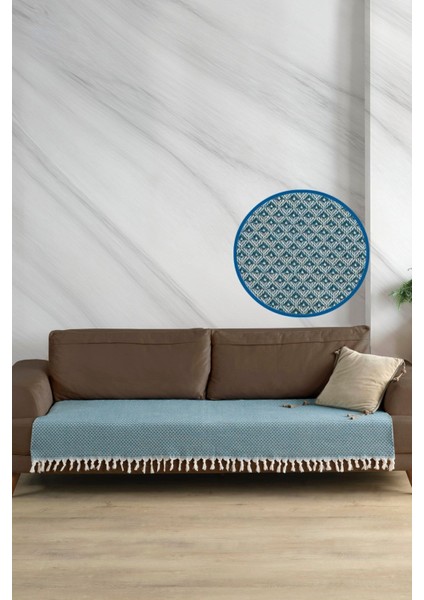 Yıldız Oturma Yerini Kapatan Koltuk Örtüsü Petrol Mavisi 115X200