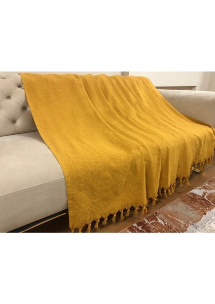 Hardal Koltuk Örtüsü Balık Sırtı Desen 180*210 fırsatları