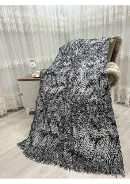 Pamuklu Koltuk - Çekyat Örtüsü 170X220 Alaca Siyah