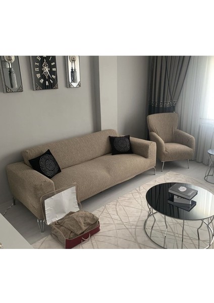 Jakarlı 3kişilik Koltuk Örtüsü , Çekyat Kanepe Kılıfı (Ürün Içeriği 1ADET)KAHVE fiyatları