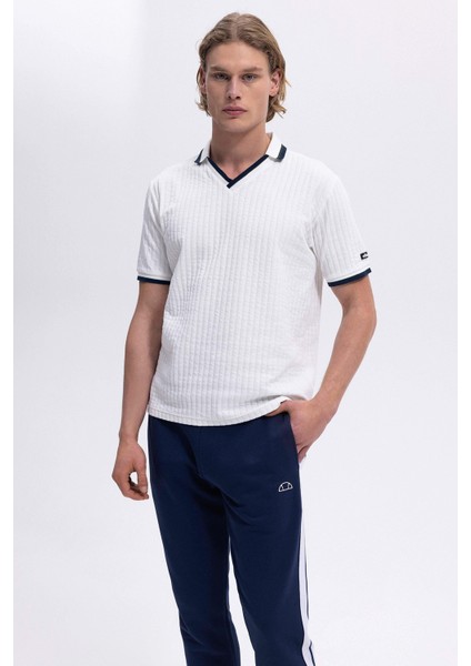 Streç Pamuklu Regular Fit Şerit Detaylı Polo Yaka T Shirt Erkek Polo Yaka T Shirt EM491