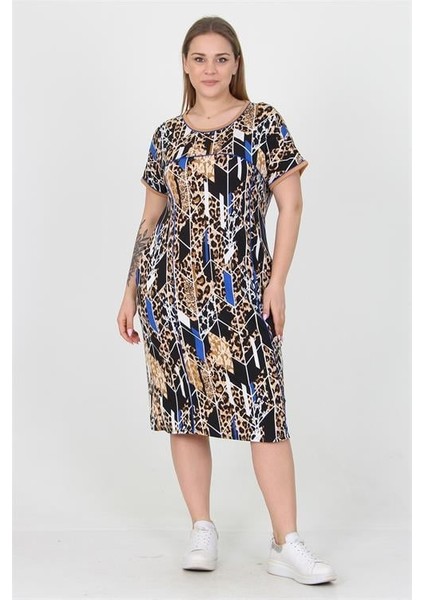 Dipmoda Kadın Cepli Esnek Kumaş Büyük Beden Viskon Elbise AYSL20 modelleri