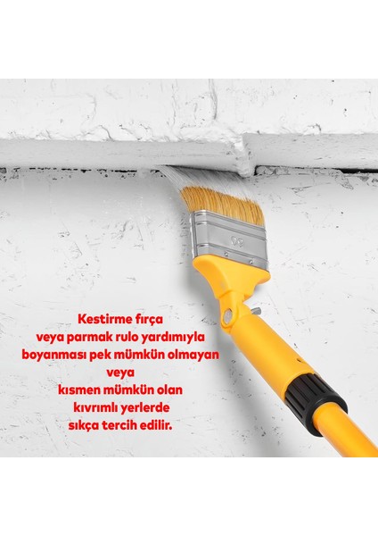 Boya Fırçası Robotik Kestirme Boyama Fırçası 180° Derece Kıvrılabilir Sap Takılabilir İç Dış Cephe