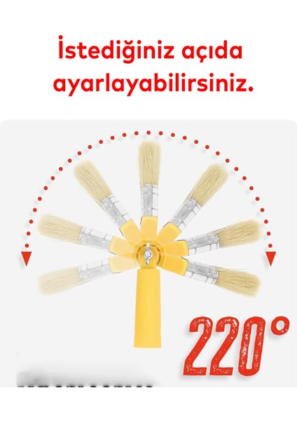 Boya Fırçası Robotik Kestirme Boyama Fırçası 180° Derece Kıvrılabilir Sap Takılabilir İç Dış Cephe