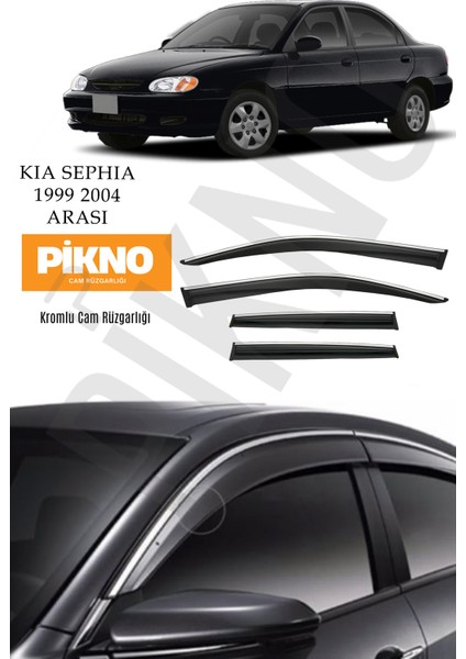 Kia Sephia 1999-2004 Arası Kromlu Cam Rüzgarlığı 4'lü