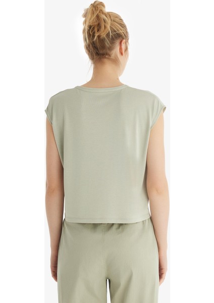 Kadın Modal Kısa Kol Yeşil T-Shirt Pantolon Takım 60561-63 modelleri
