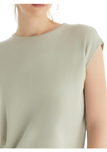 Kadın Modal Kısa Kol Yeşil T-Shirt Pantolon Takım 60561-63 fırsatları