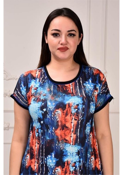 Dipmoda Kadın Bisiklet Yaka Desenli Elbise AYSL81