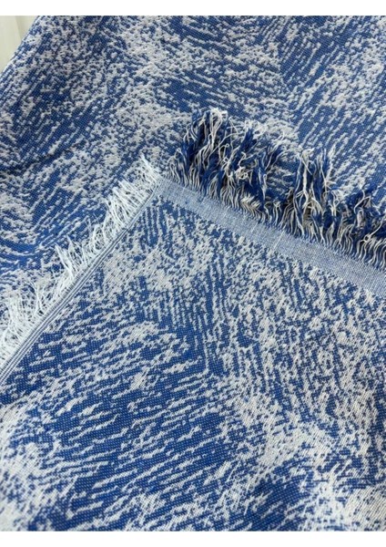 Lüks Pamuklu Koltuk-Çekyat Örtüsü 170X220 Alaca Saks Mavi Çift Taraflı Terletmez Kaymaz fiyatları