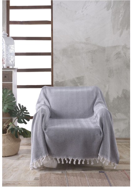 Natural Berjer Koltuk Örtüsü Tekli Koltuk Antrasit 160X160