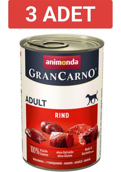 gran Carno Sığır Etli Yetişkin Köpek Konservesi 400gr x 3 adet