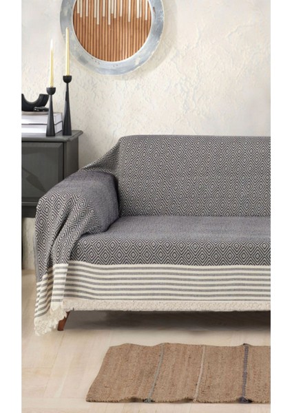 Pamuklu Kolları Örten 310 cm Koltuk Kanepe Çekyat Örtüsü Önden Saçaklı Kaymaz Tasarım Çok Amaçlı fiyatları