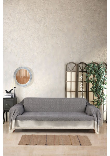 Pamuklu Kolları Örten 310 cm Koltuk Kanepe Çekyat Örtüsü Önden Saçaklı Kaymaz Tasarım Çok Amaçlı modelleri