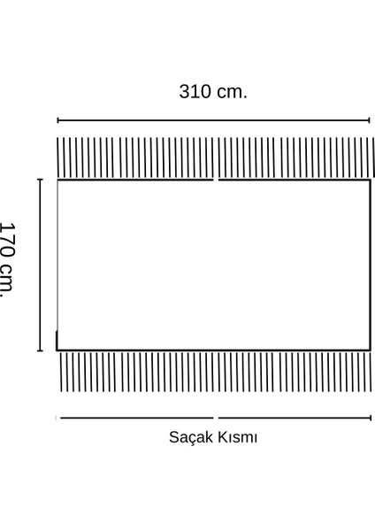 Pamuklu Kolları Örten 310 cm Koltuk Kanepe Çekyat Örtüsü Önden Saçaklı Kaymaz Tasarım Çok Amaçlı fırsatları